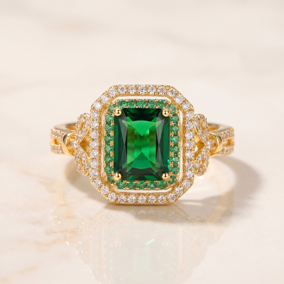 Emerald-Look Ring