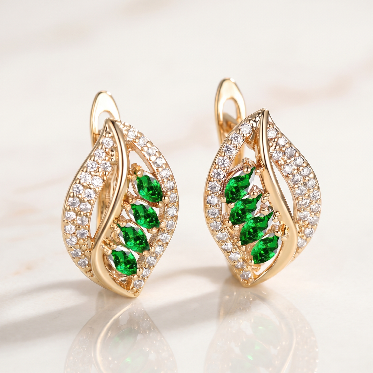Emerald-Look Ohrringe