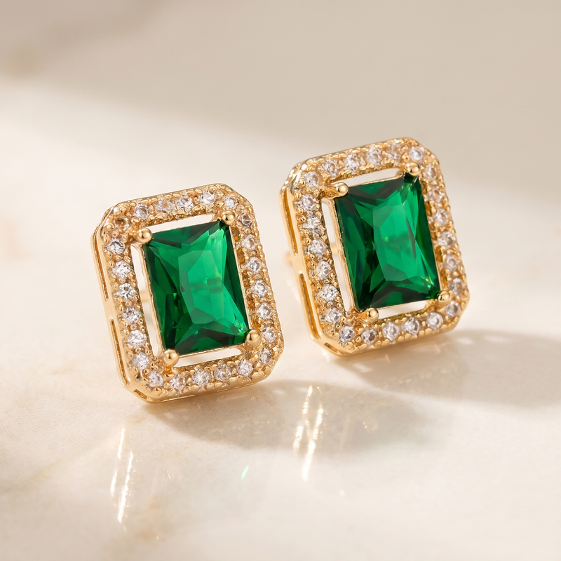 Emerald-Look Ohrringe