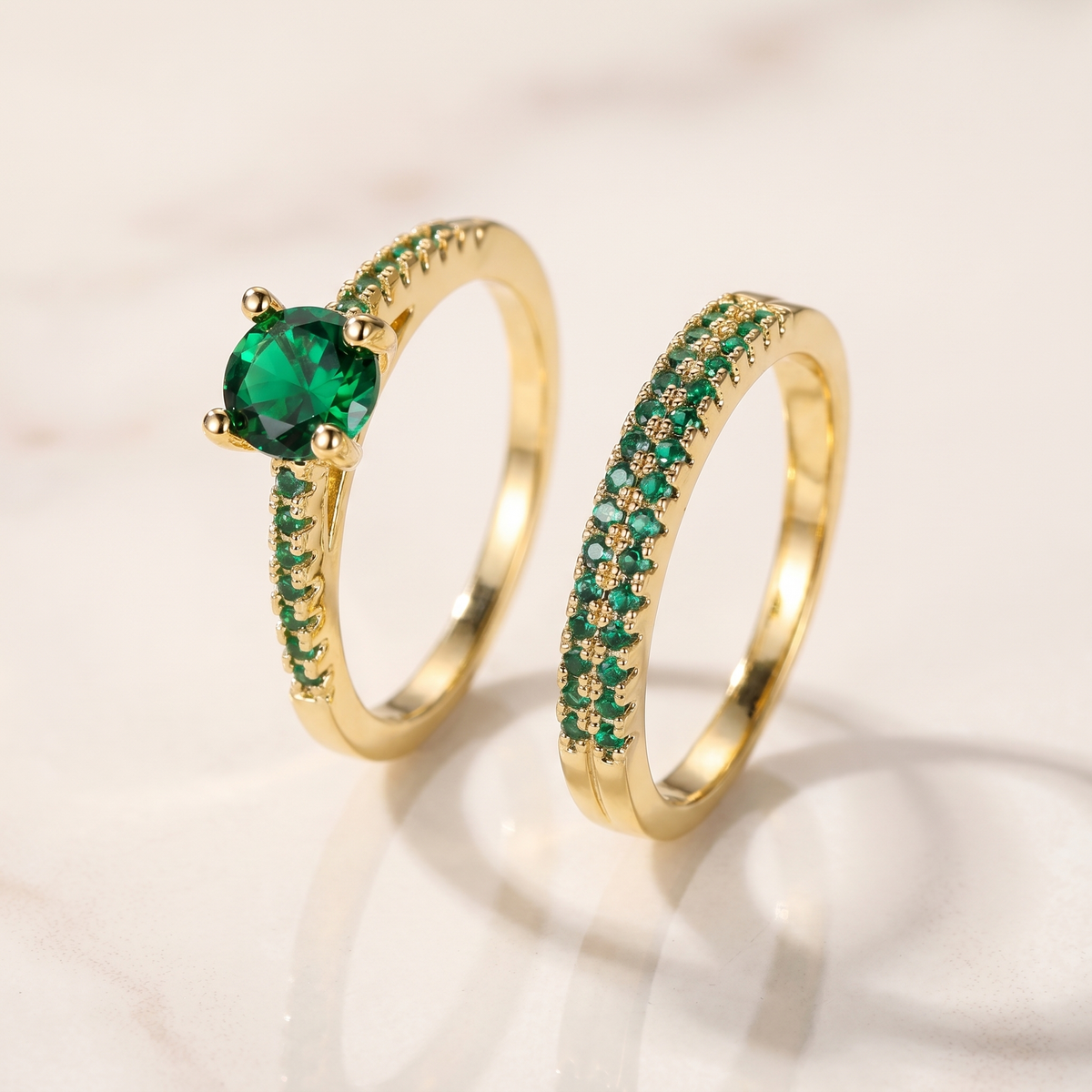 Emerald-Look Schmuckset