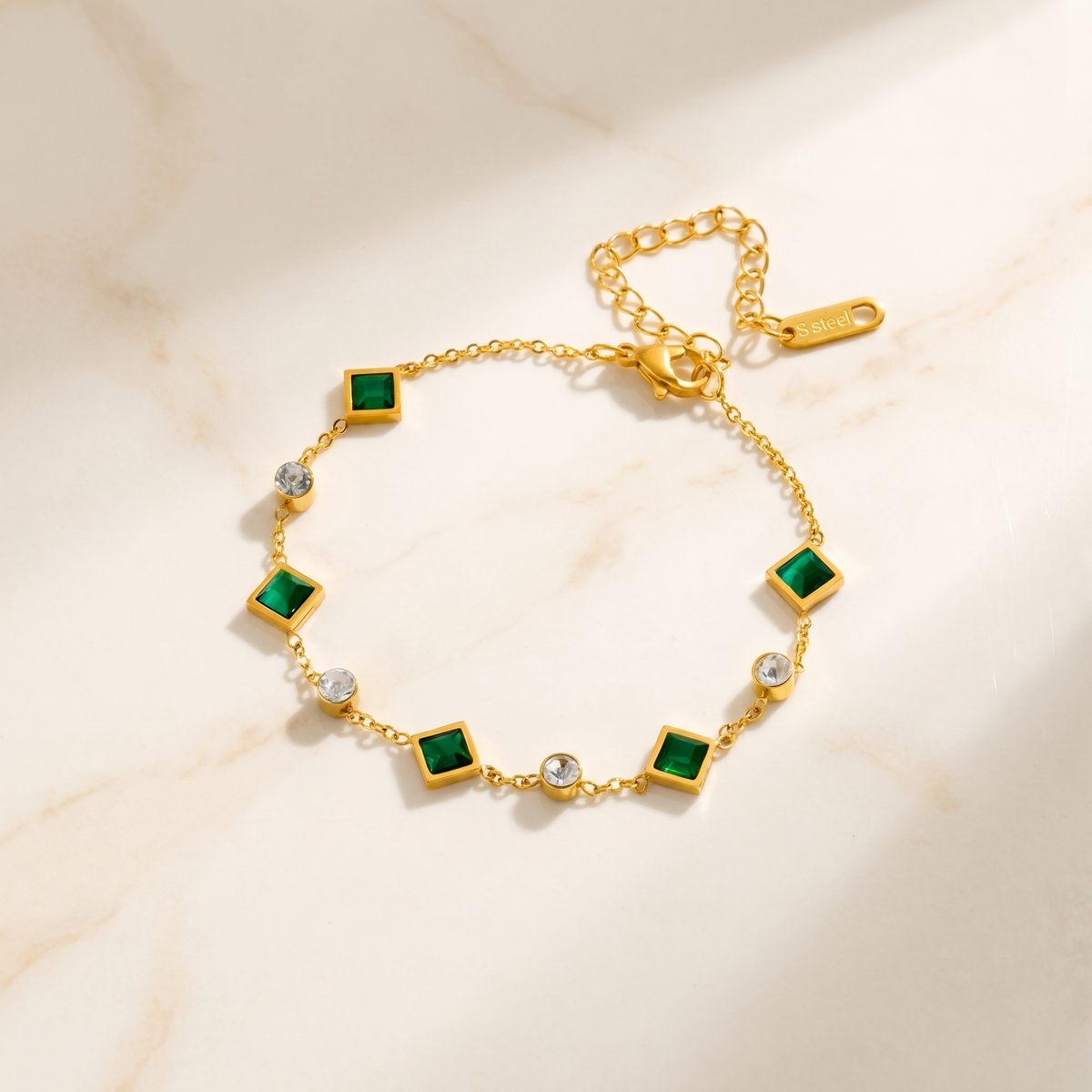 Emerald-Look Armband