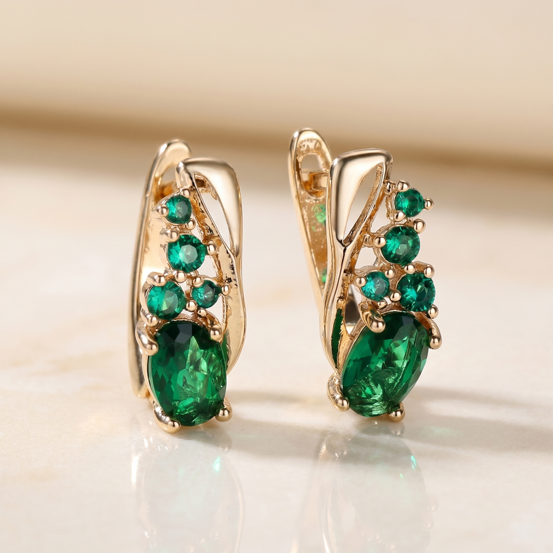 Emerald-Look Ohrringe