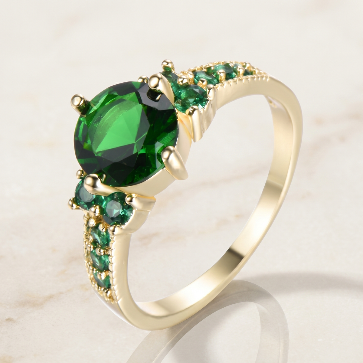 Emerald-Look Ring