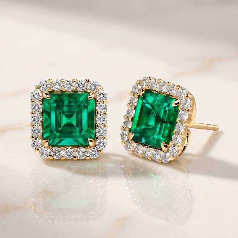 Emerald-Look Ohrringe