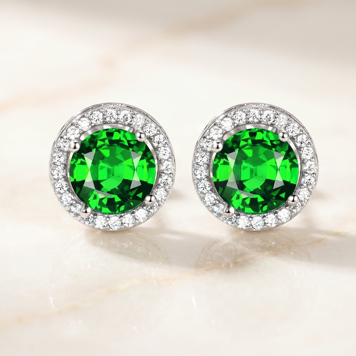 Emerald-Look Ohrringe
