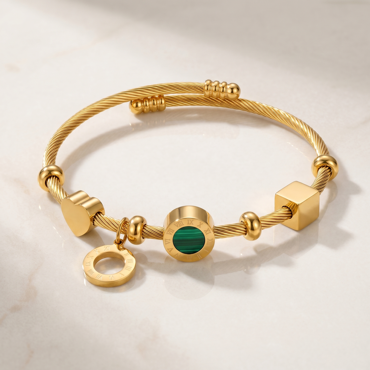 Emerald-Look Armband