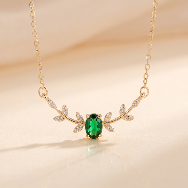 Emerald-Look Halskette