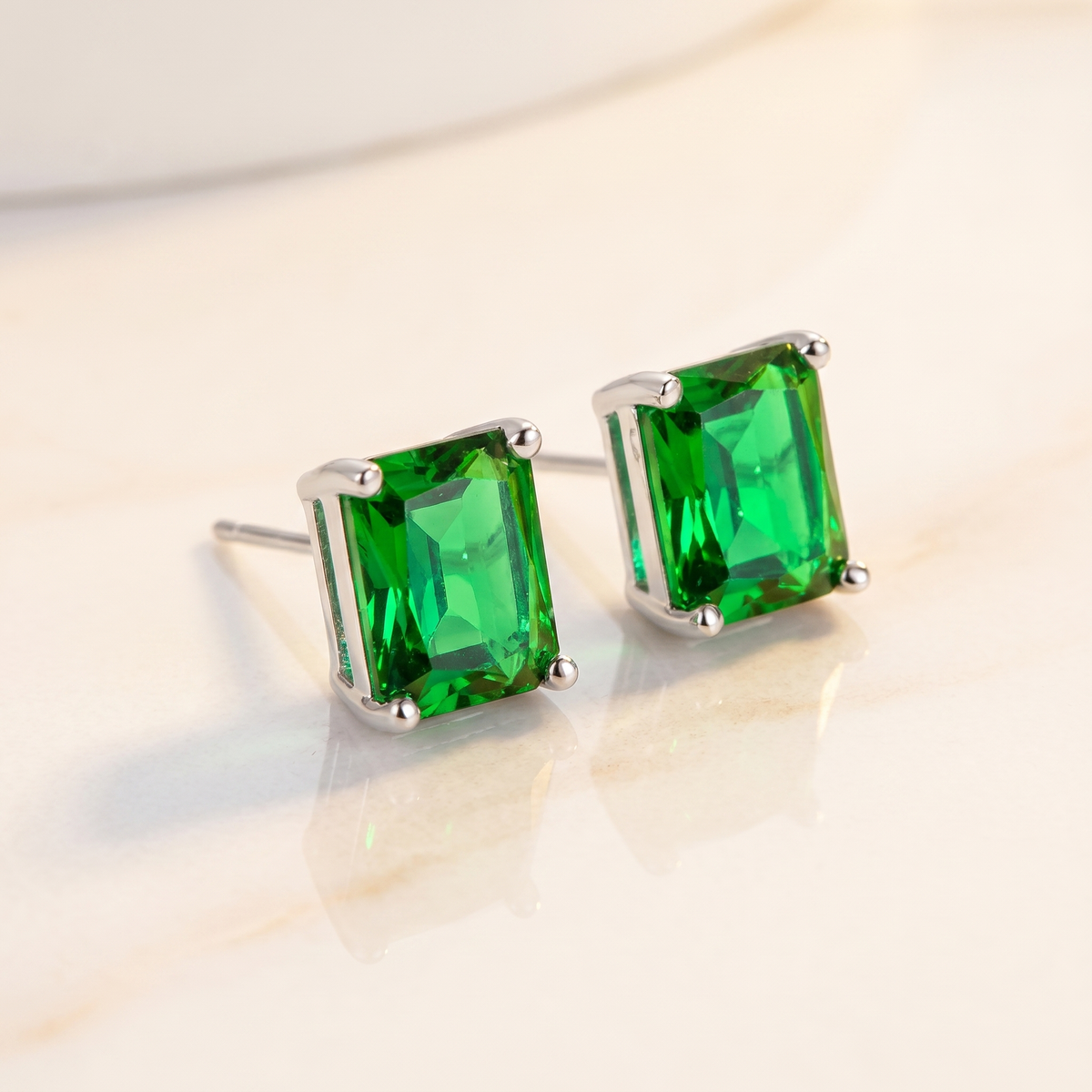 Emerald-Look Ohrringe