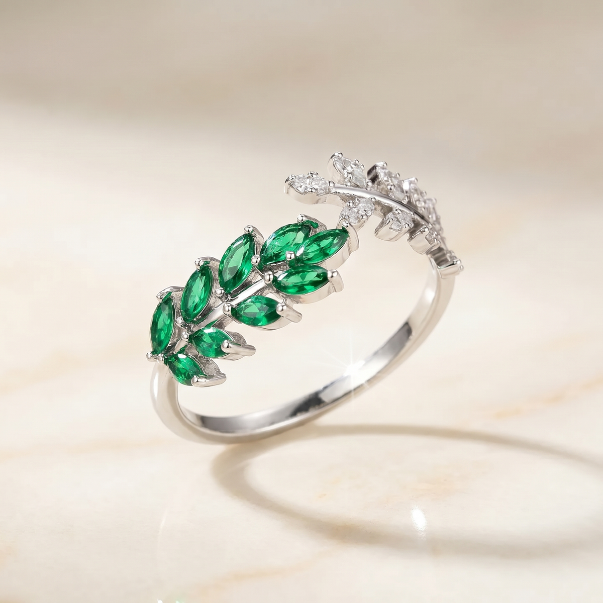 Emerald-Look Ring