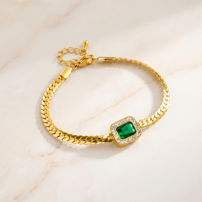 Emerald-Look Armband