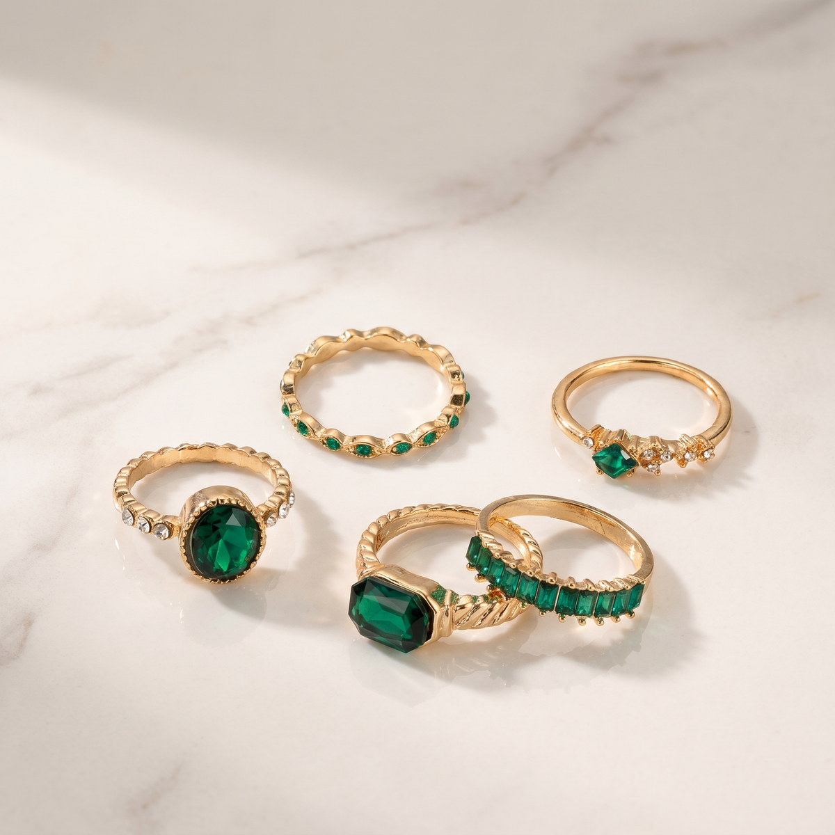 Emerald-Look Schmuckset