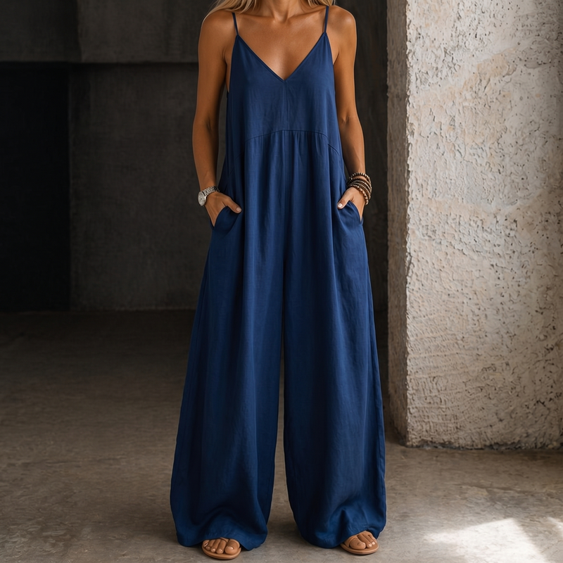 Madison denim-jumpsuit med vida ben – vy 5