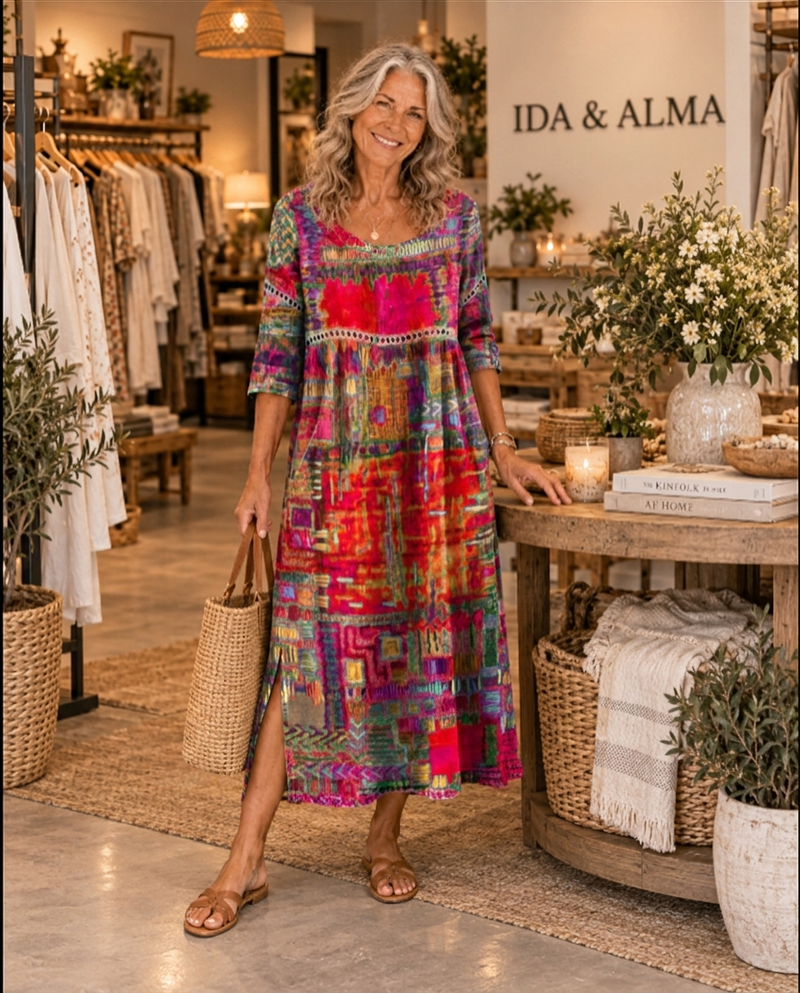 Manuela™ | Kleid mit ethnischem Patchwork