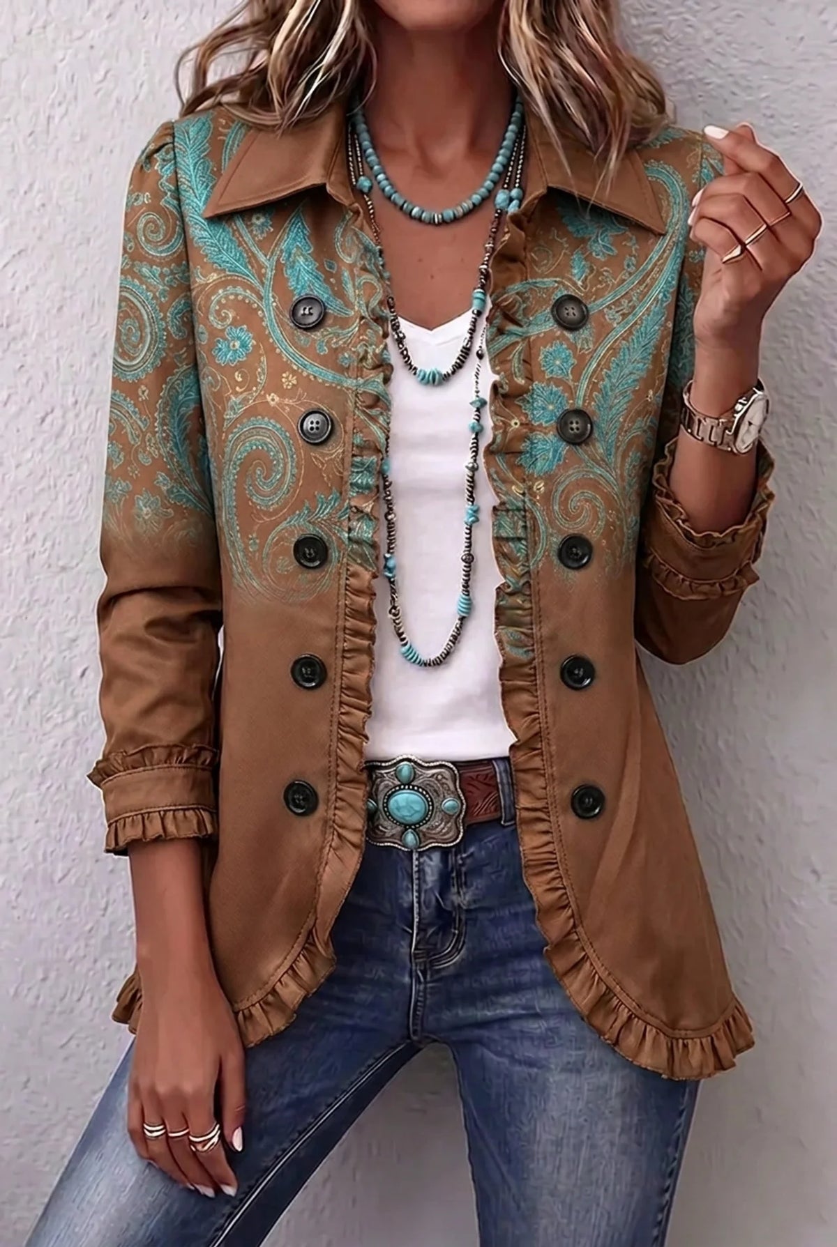 Severina™ | Paisley-Jacke Braun
