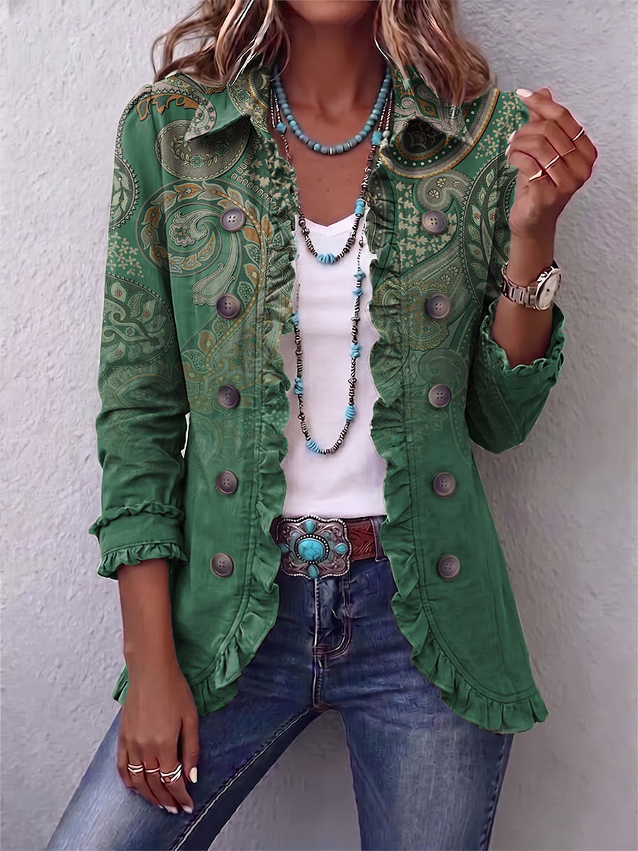 Costanza Boho-Jacke Paisley Grün