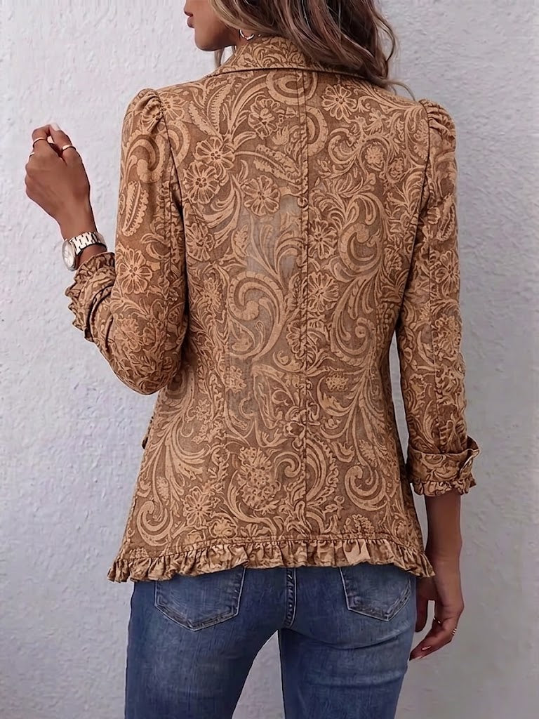 Noemi Boho-Jacke Blumen Vintage Braun – Ansicht 2