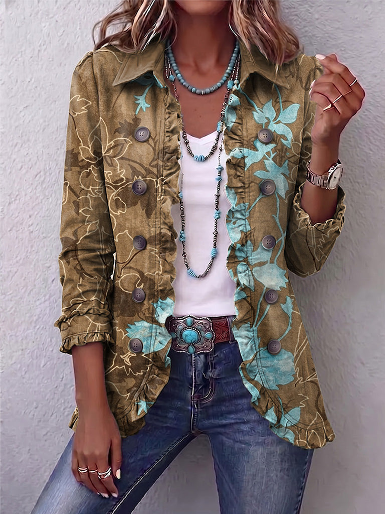 Berenice Boho-Jacke Blumen Vintage