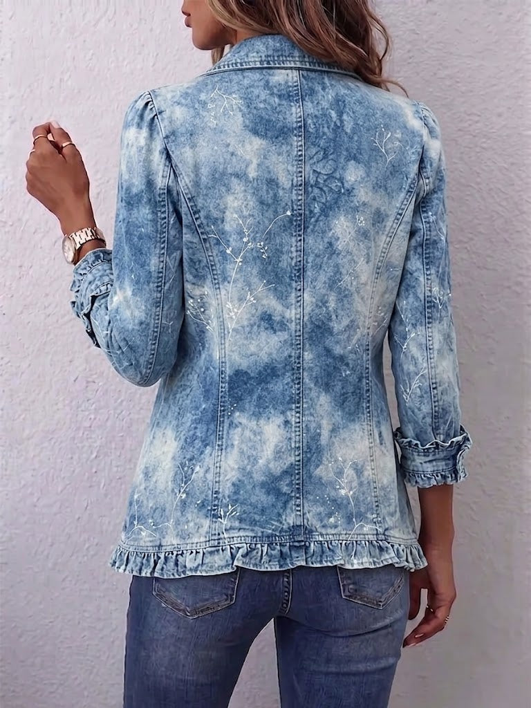 Ginevra Boho-Jacke Botanik Vintage Blau – Ansicht 2