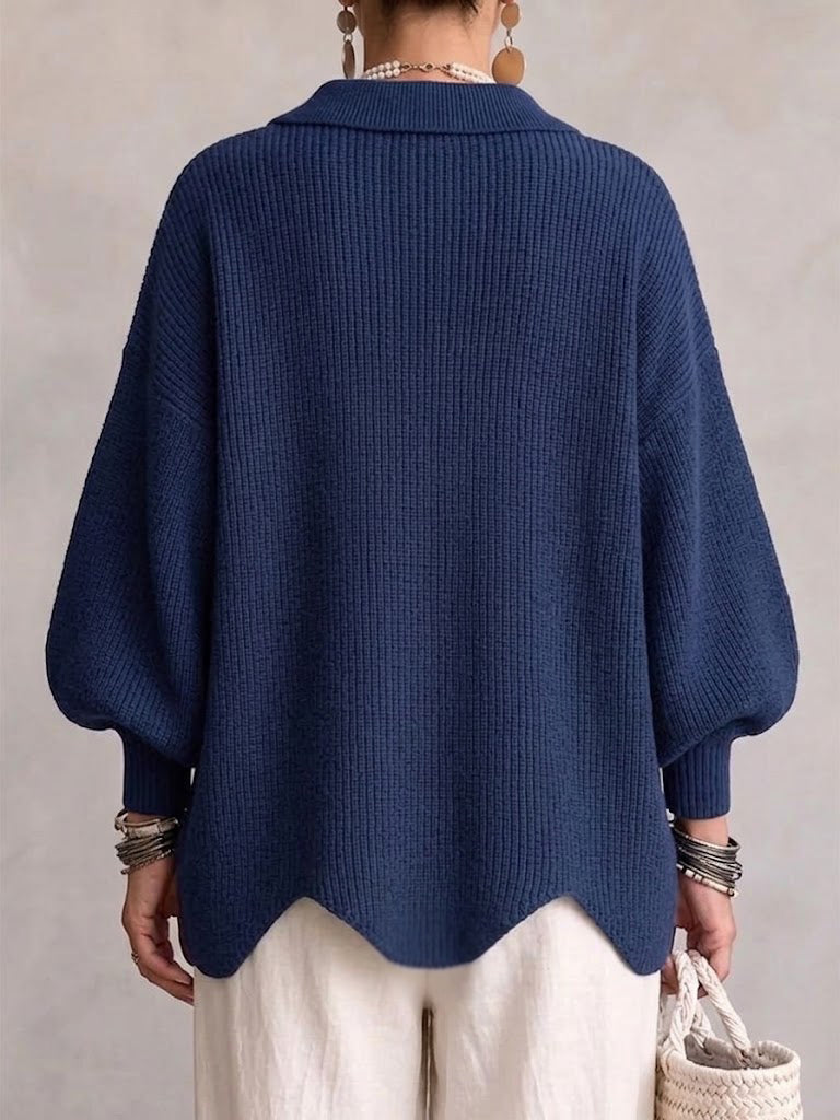 Karina Oversized Cardigan mit Kragen und Knöpfen – Ansicht 5