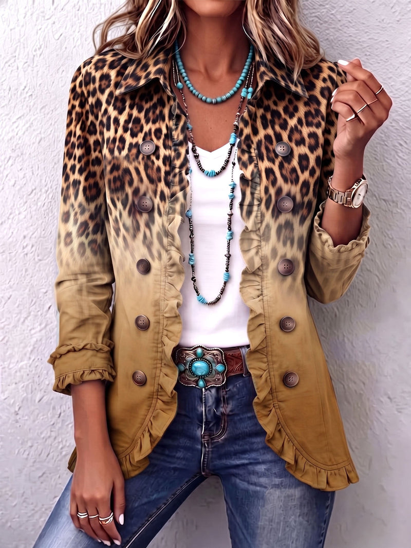 Paola Blazer Leopard Ocker