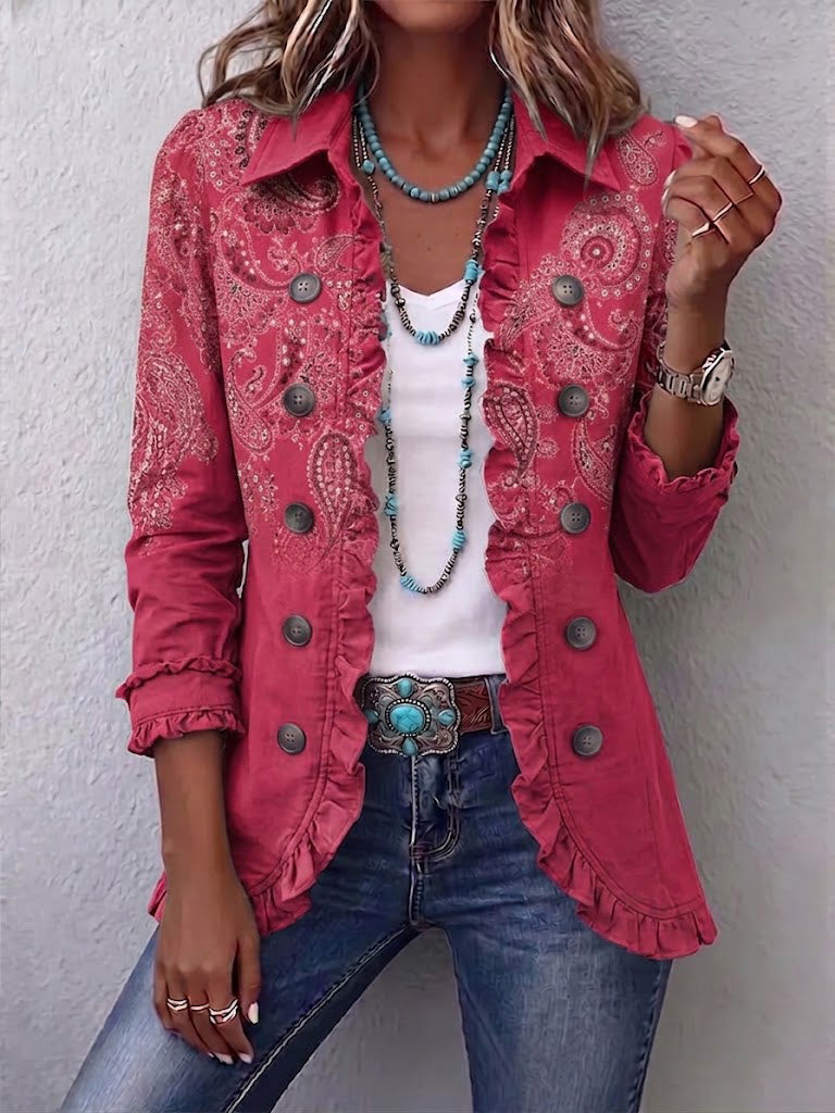 Isotta Paisley-Jacke Vintage Altrosa – Ansicht 7