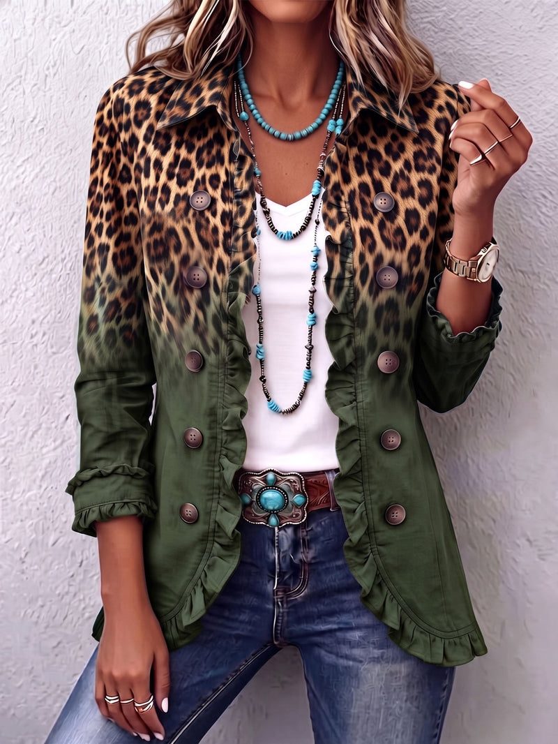 Luisa Blazer Leopard Olivgrün