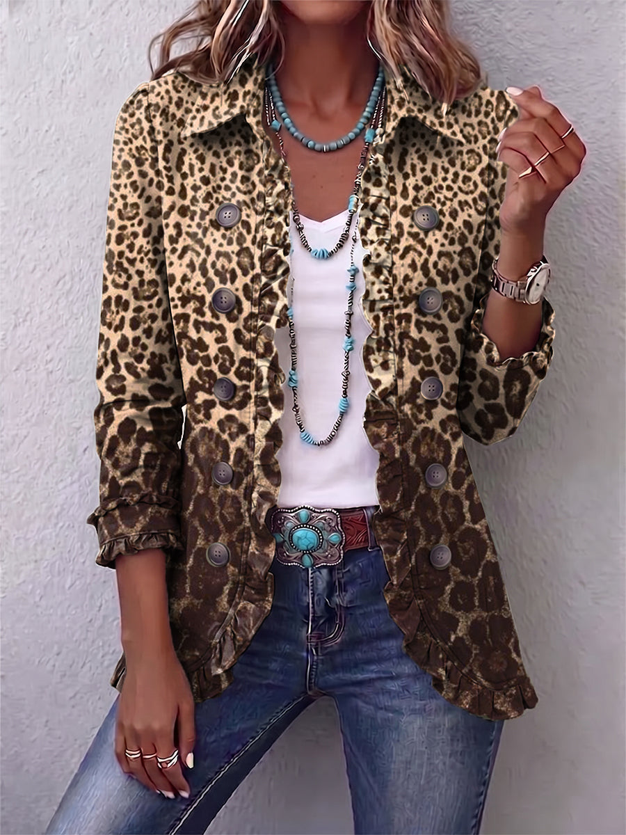 Ombretta Leopard-Jacke Multicolor