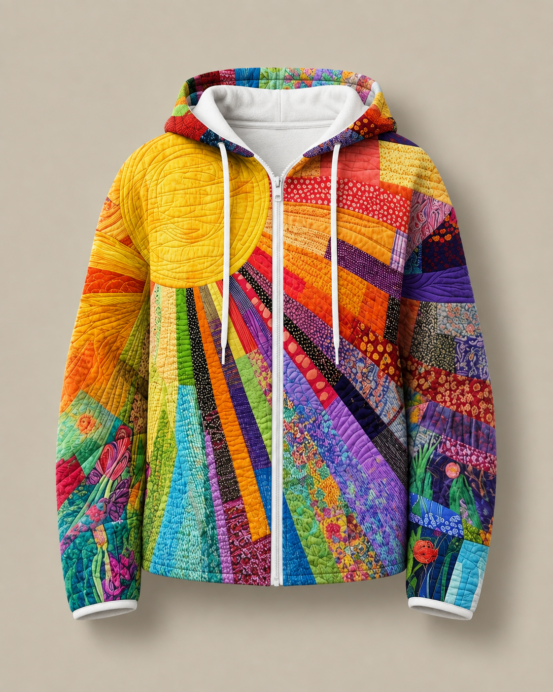 Rhealyn Zip-Kapuzenjacke mit Sunburst-Patchwork – Ansicht 11