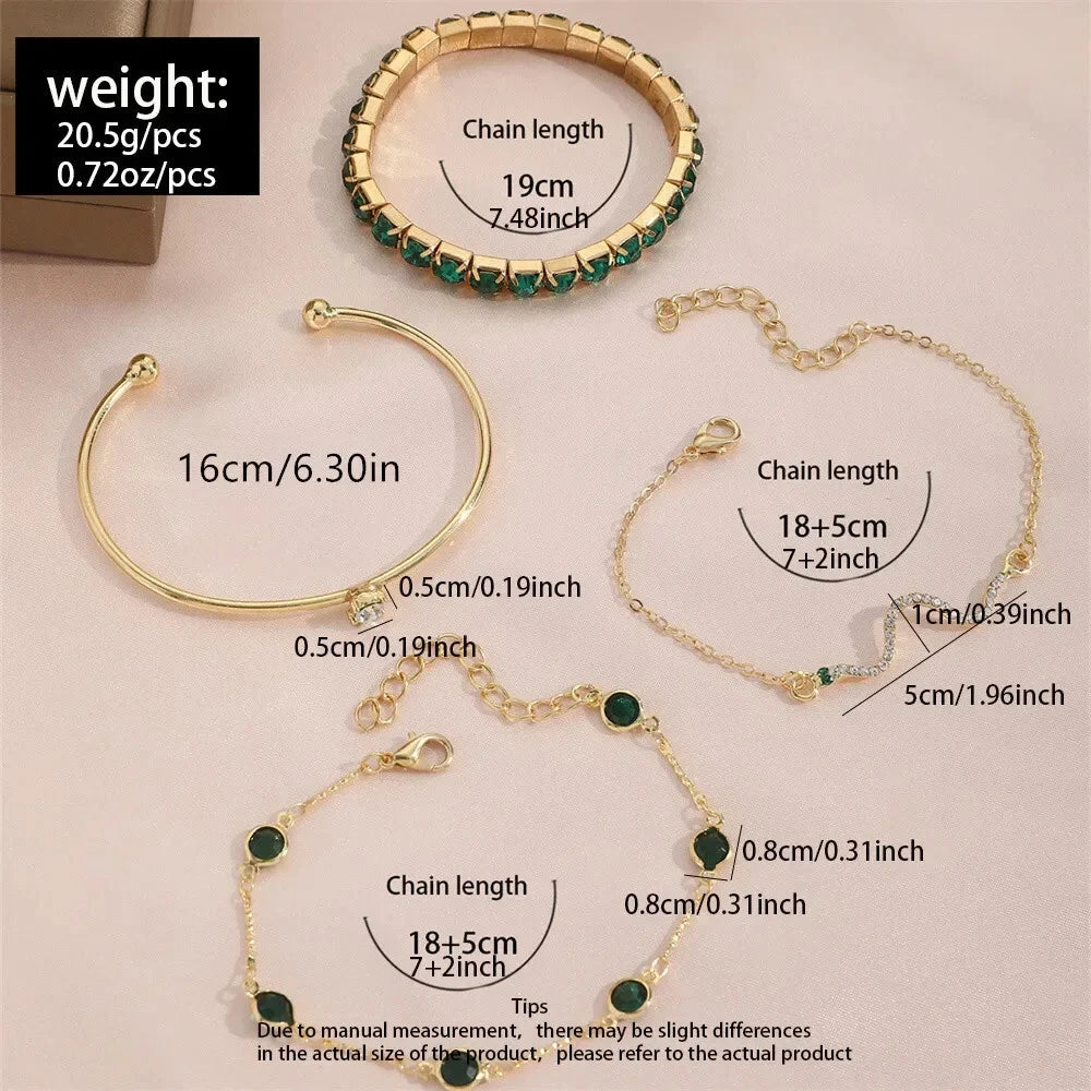 Emerald-Look Schmuckset – Ansicht 7