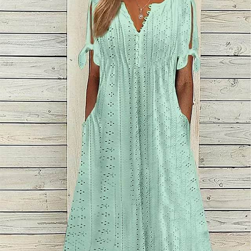 Celeste elegantes V-Ausschnitt-Kleid – Ansicht 19