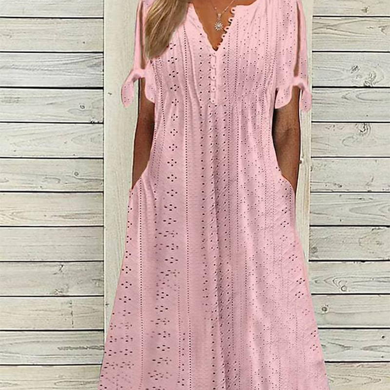 Celeste elegantes V-Ausschnitt-Kleid – Ansicht 29
