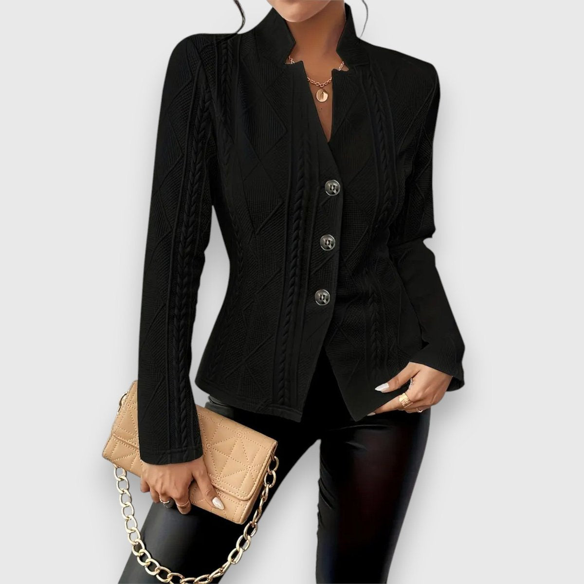 Loretta Cardigan mit Struktur und Knopfleiste – Ansicht 3