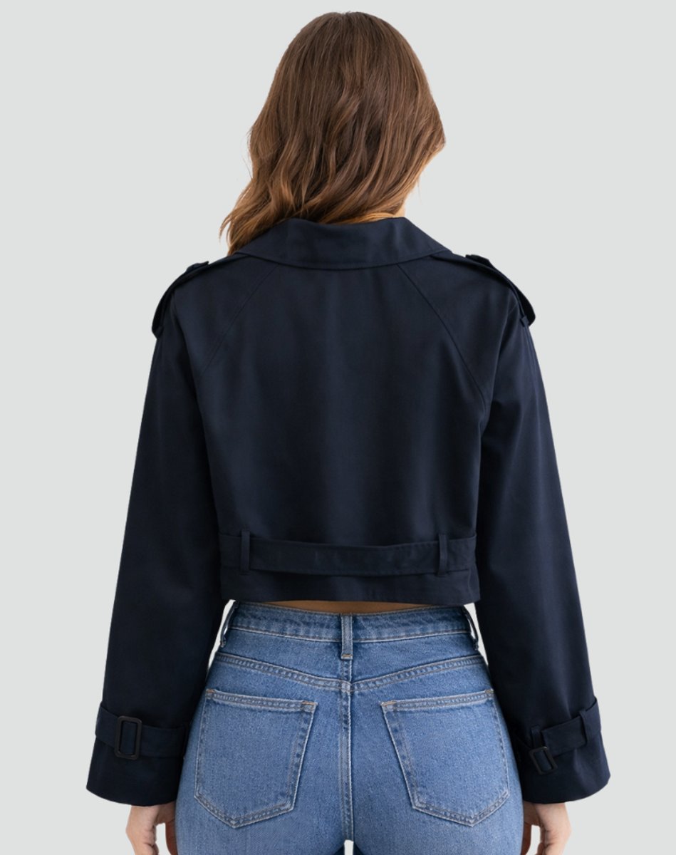 Juliana Cropped Trenchcoat mit Gürtel – Ansicht 8