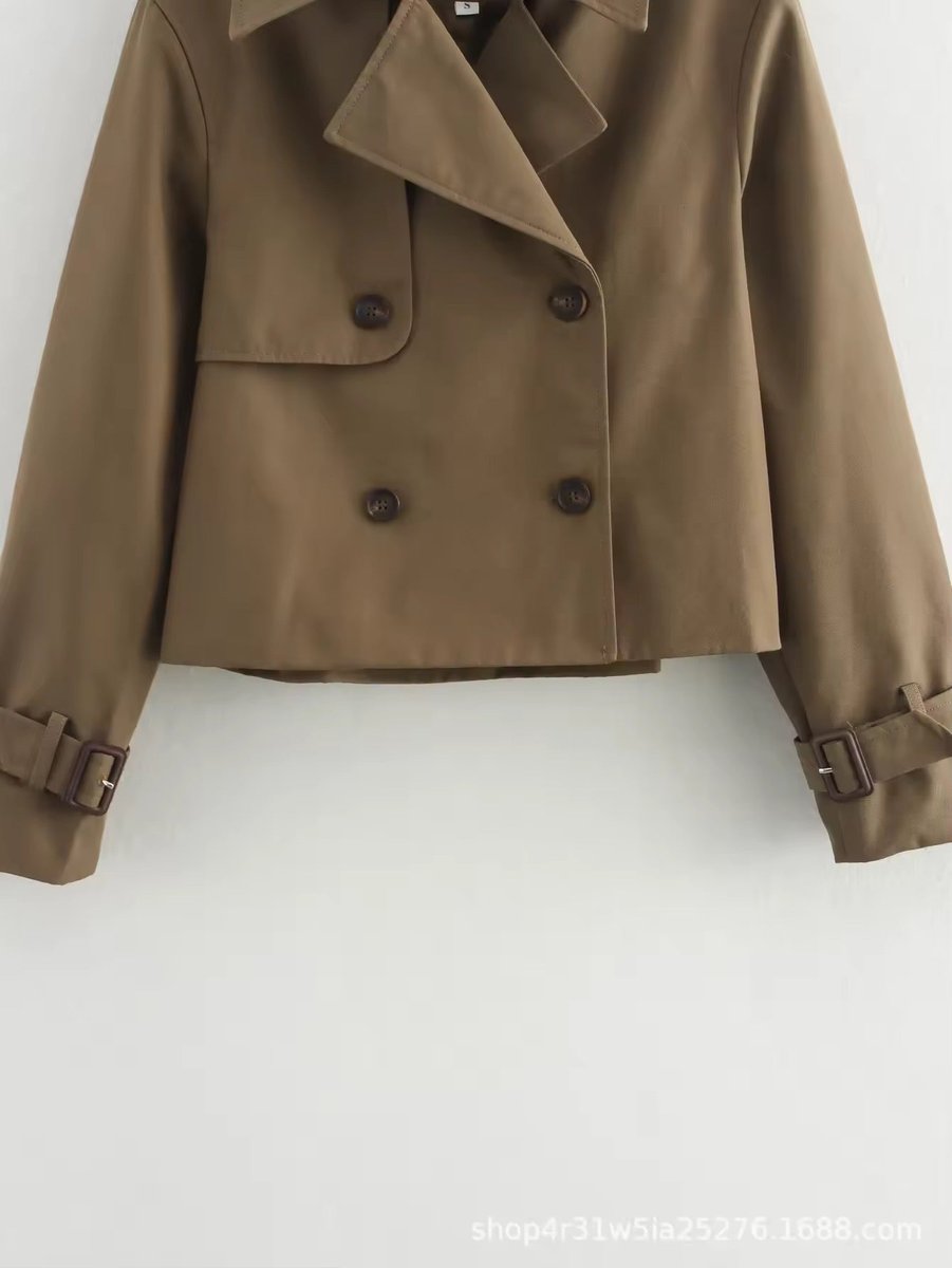 Eugénie Cropped Zweireiher-Trench – Ansicht 5