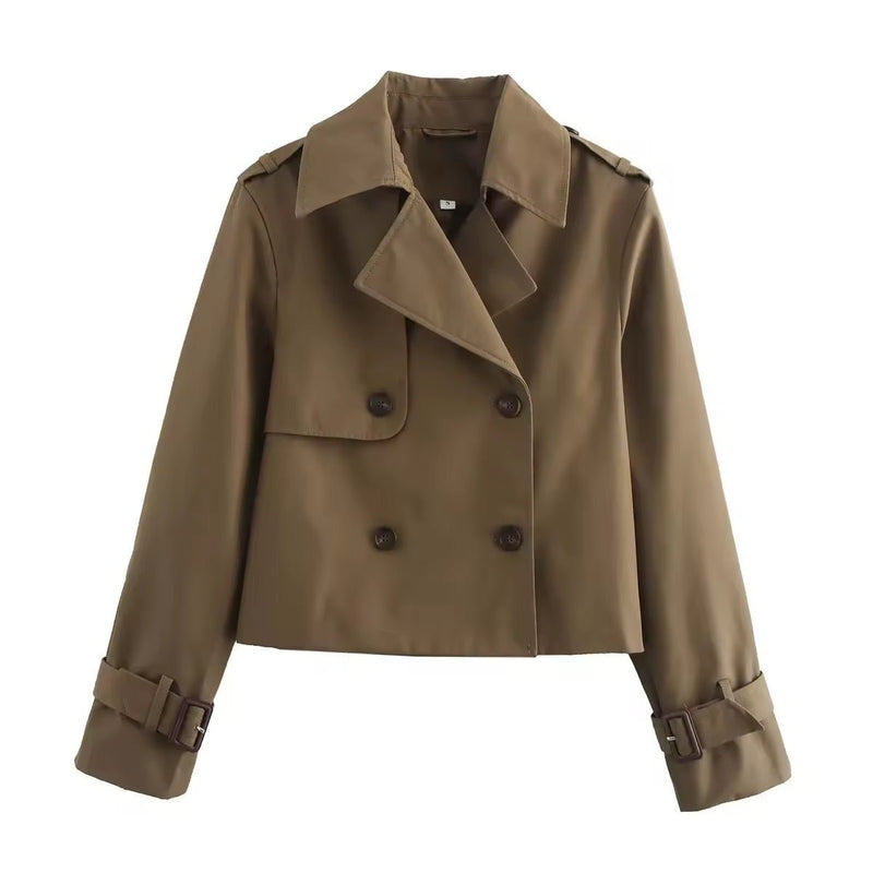 Eugénie Cropped Zweireiher-Trench – Ansicht 11