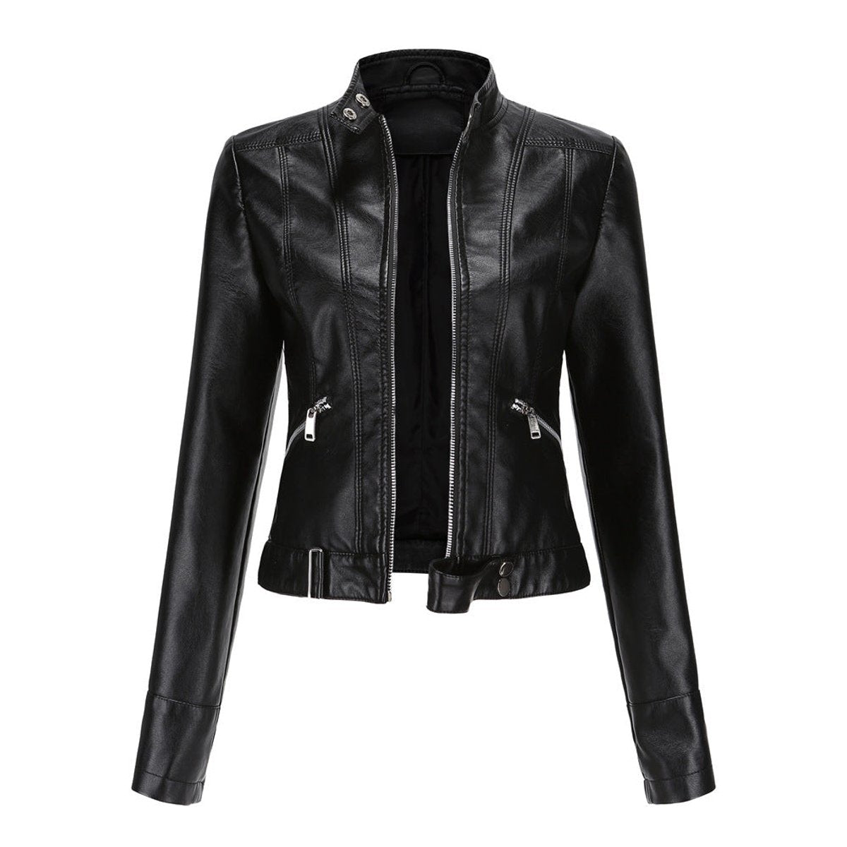 Linnea Cropped Moto-Jacke mit Stehkragen – Ansicht 11