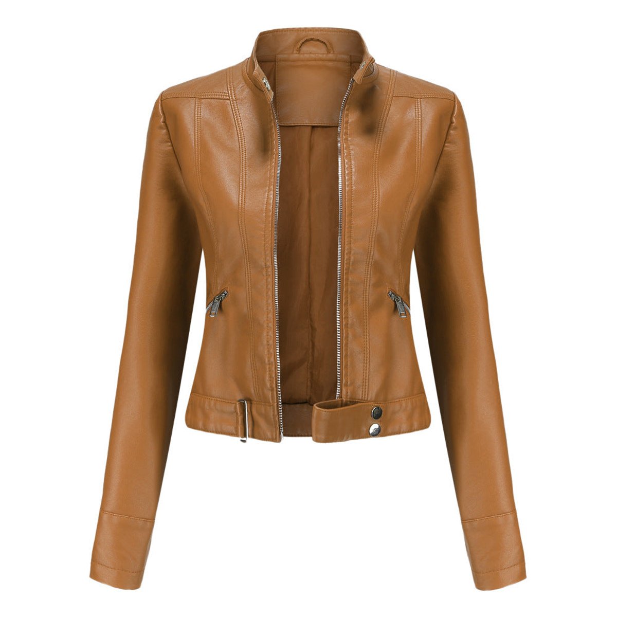 Linnea Cropped Moto-Jacke mit Stehkragen – Ansicht 2