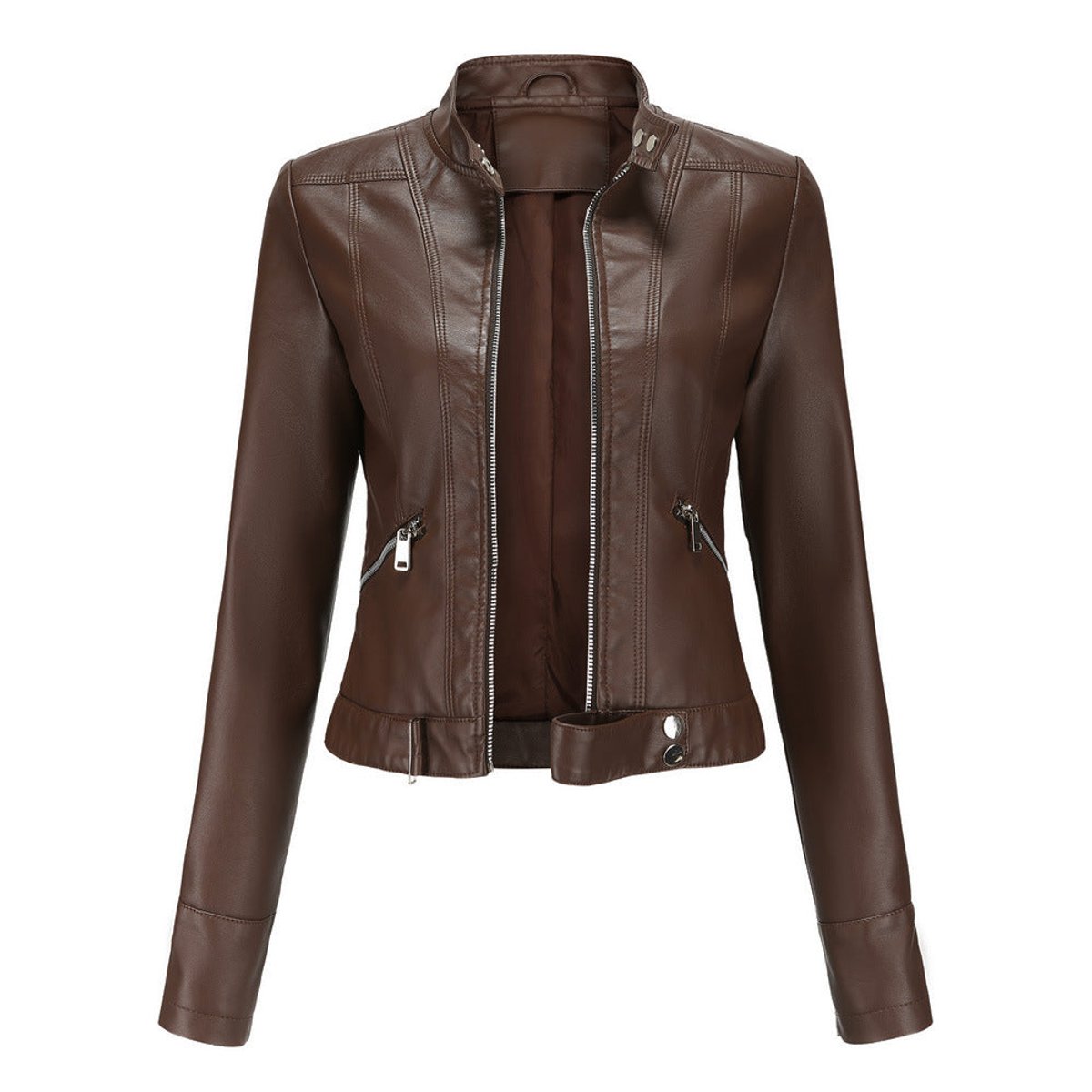 Linnea Cropped Moto-Jacke mit Stehkragen – Ansicht 3