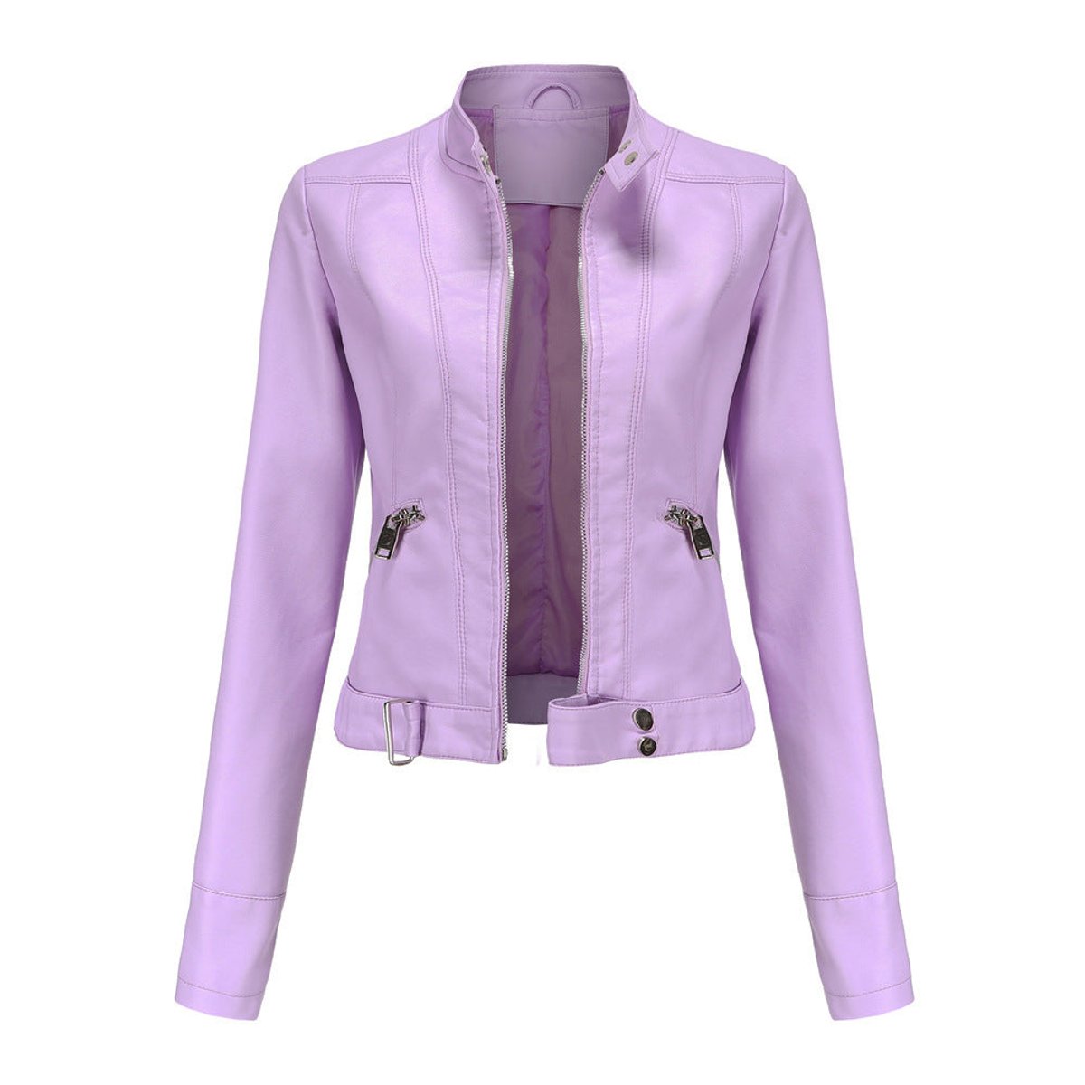 Linnea Cropped Moto-Jacke mit Stehkragen – Ansicht 29