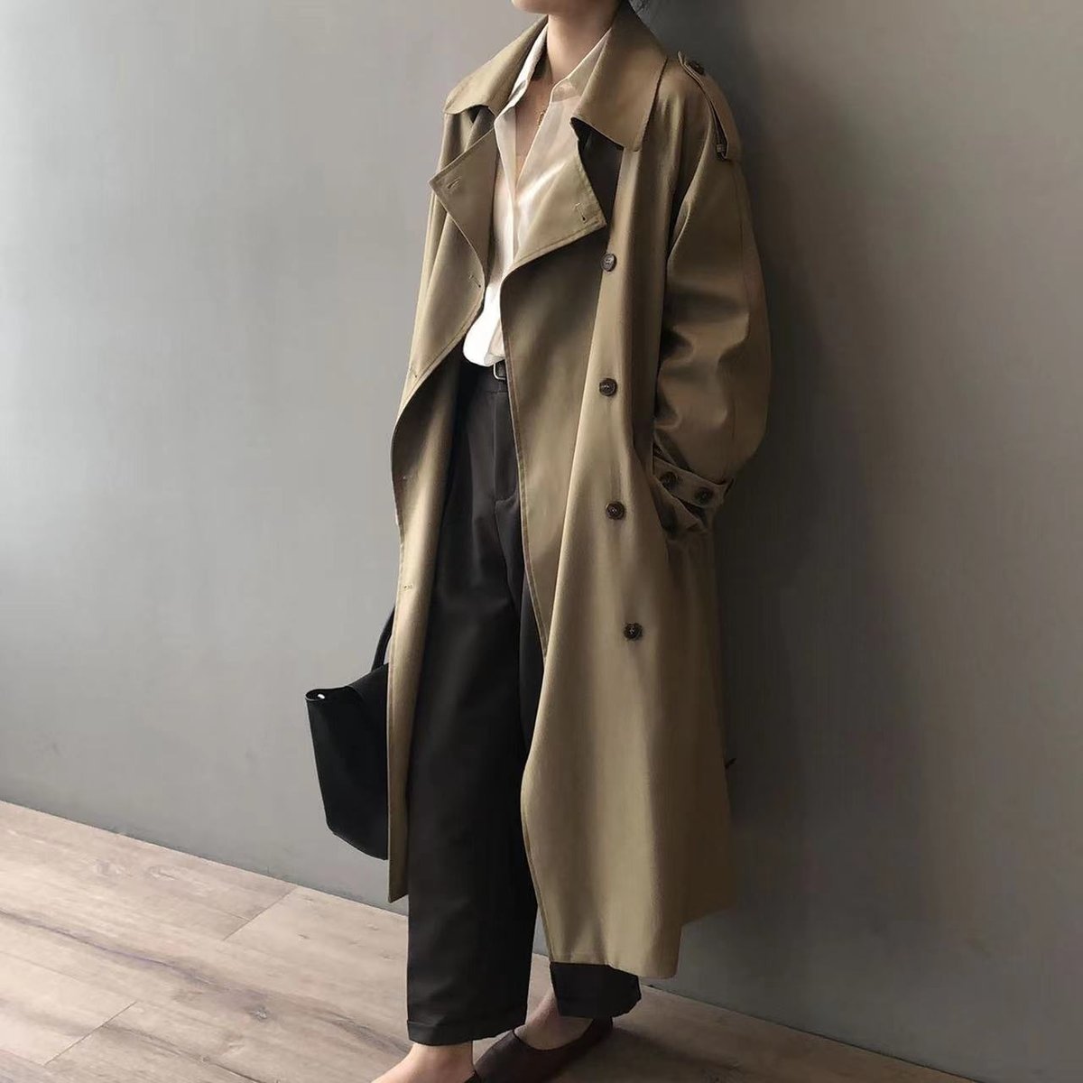 Katherine Langer Zweireiher-Trench mit Gürtel – Ansicht 2