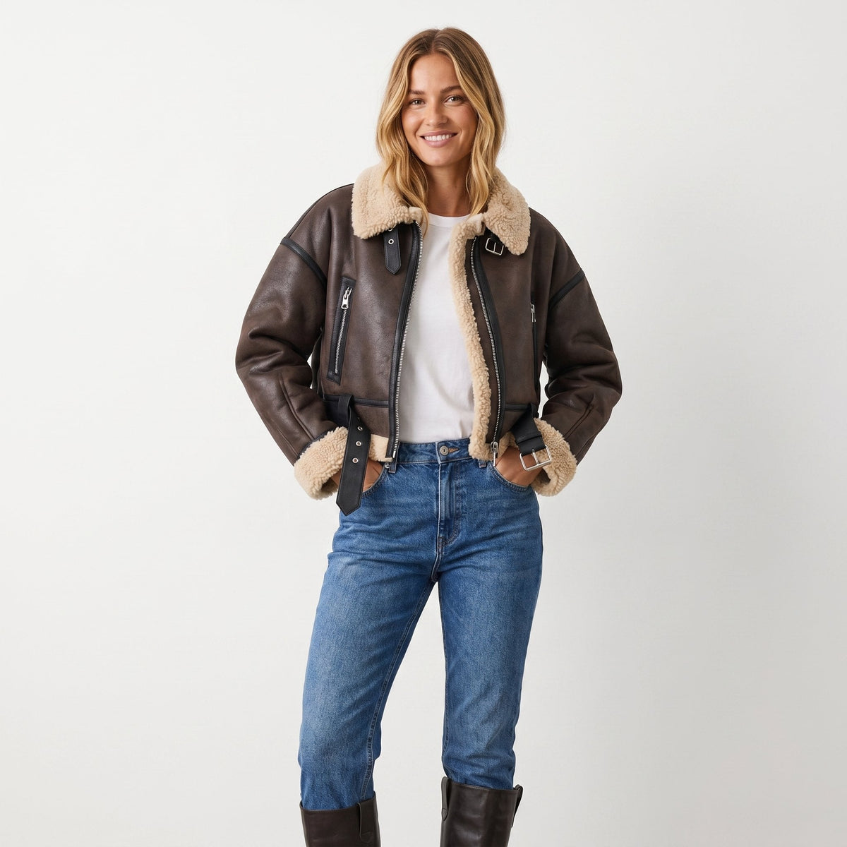 Verena Cropped Aviator-Bomber – Ansicht 5