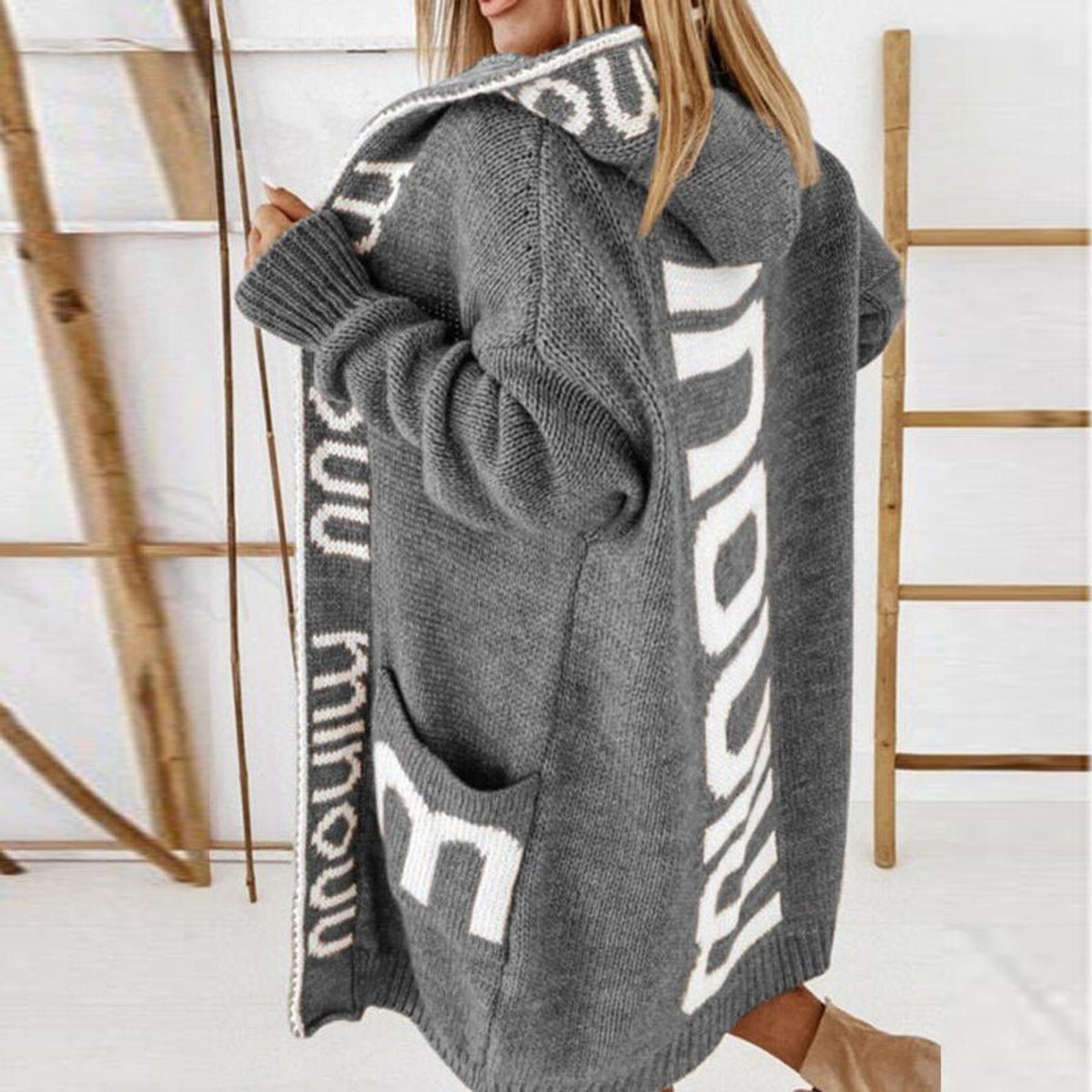 Rosabel Strick-Cardigan mit Kapuze – Ansicht 2