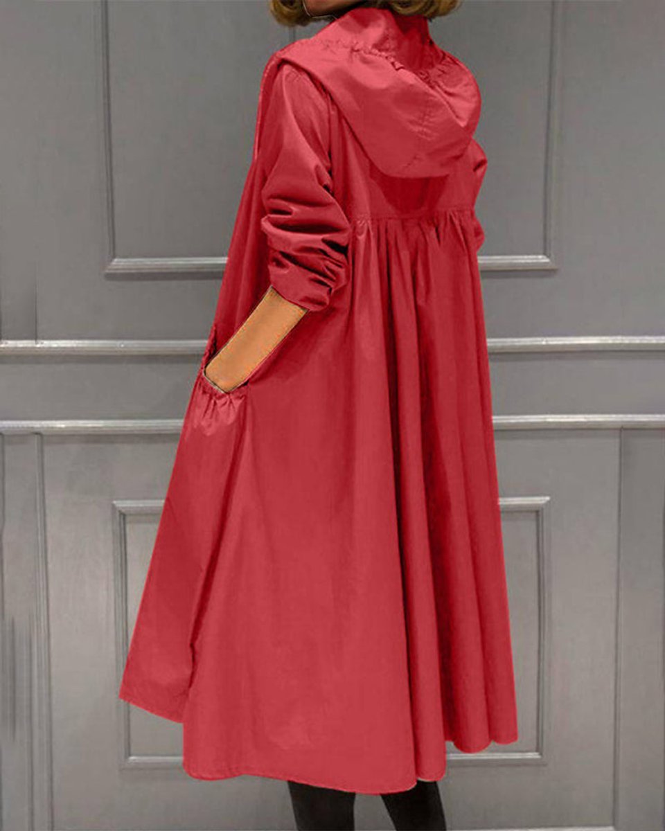 Kathleen Trenchcoat mit Kapuze und Reißverschluss – Ansicht 3
