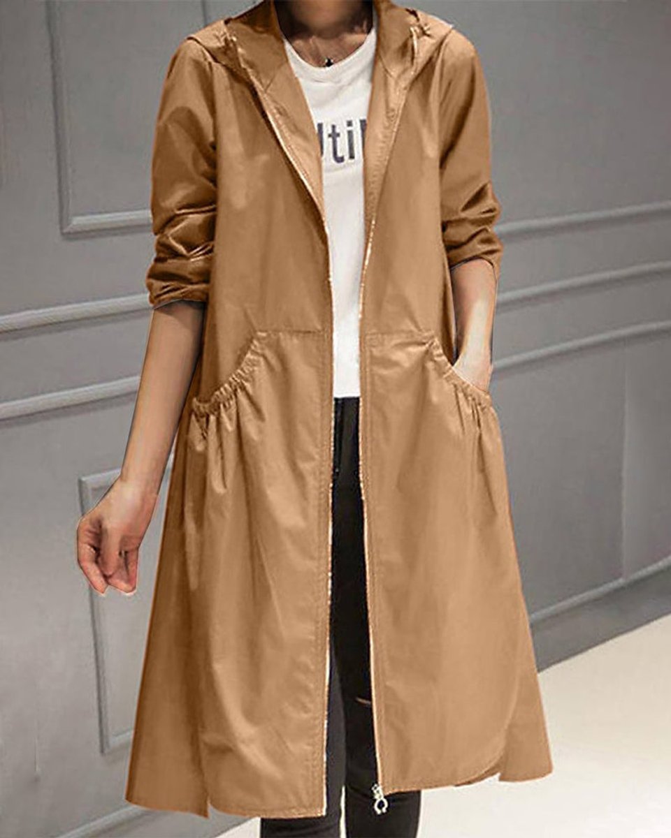Kathleen Trenchcoat mit Kapuze und Reißverschluss – Ansicht 23