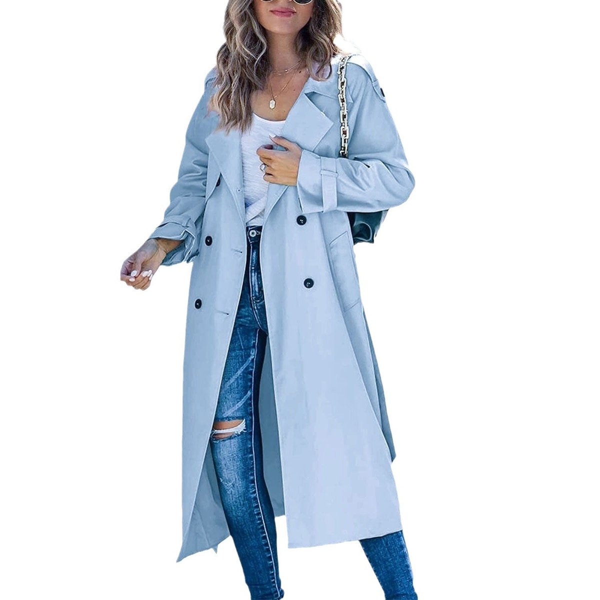 Juliet Zweireiher Longline-Trench mit Gürtel – Ansicht 51