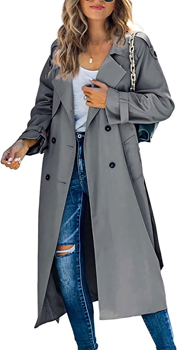Juliet Zweireiher Longline-Trench mit Gürtel – Ansicht 6