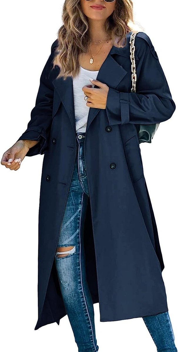 Juliet Zweireiher Longline-Trench mit Gürtel – Ansicht 8