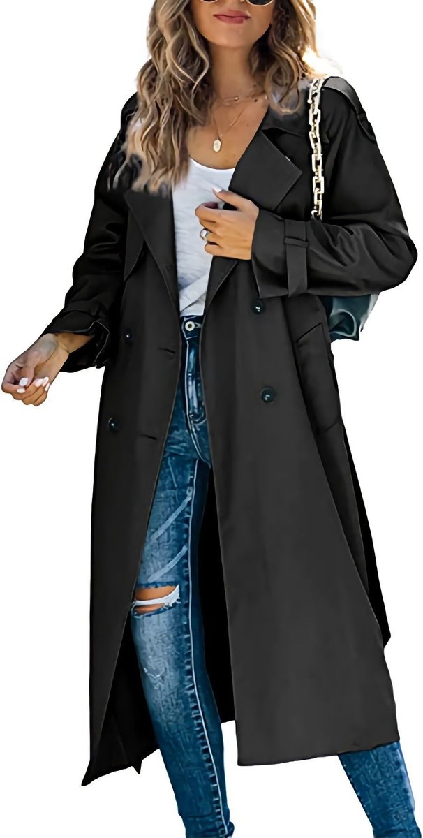 Juliet Zweireiher Longline-Trench mit Gürtel – Ansicht 3