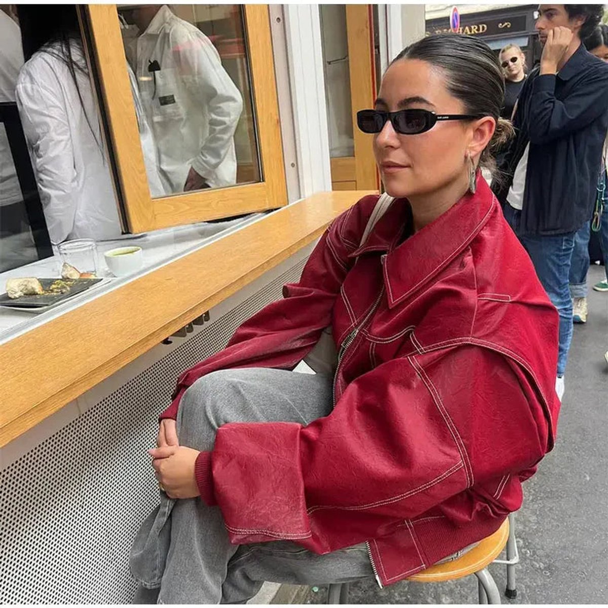 Renée Oversized Bomber mit Kontrastnähten – Ansicht 10