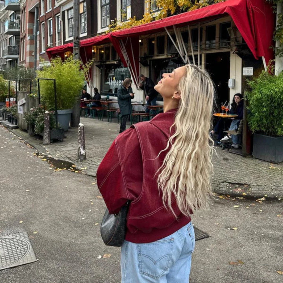 Renée Oversized Bomber mit Kontrastnähten – Ansicht 11